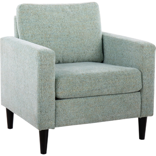 Wendy Accent Chair in Light Green Fabric & Black Wood